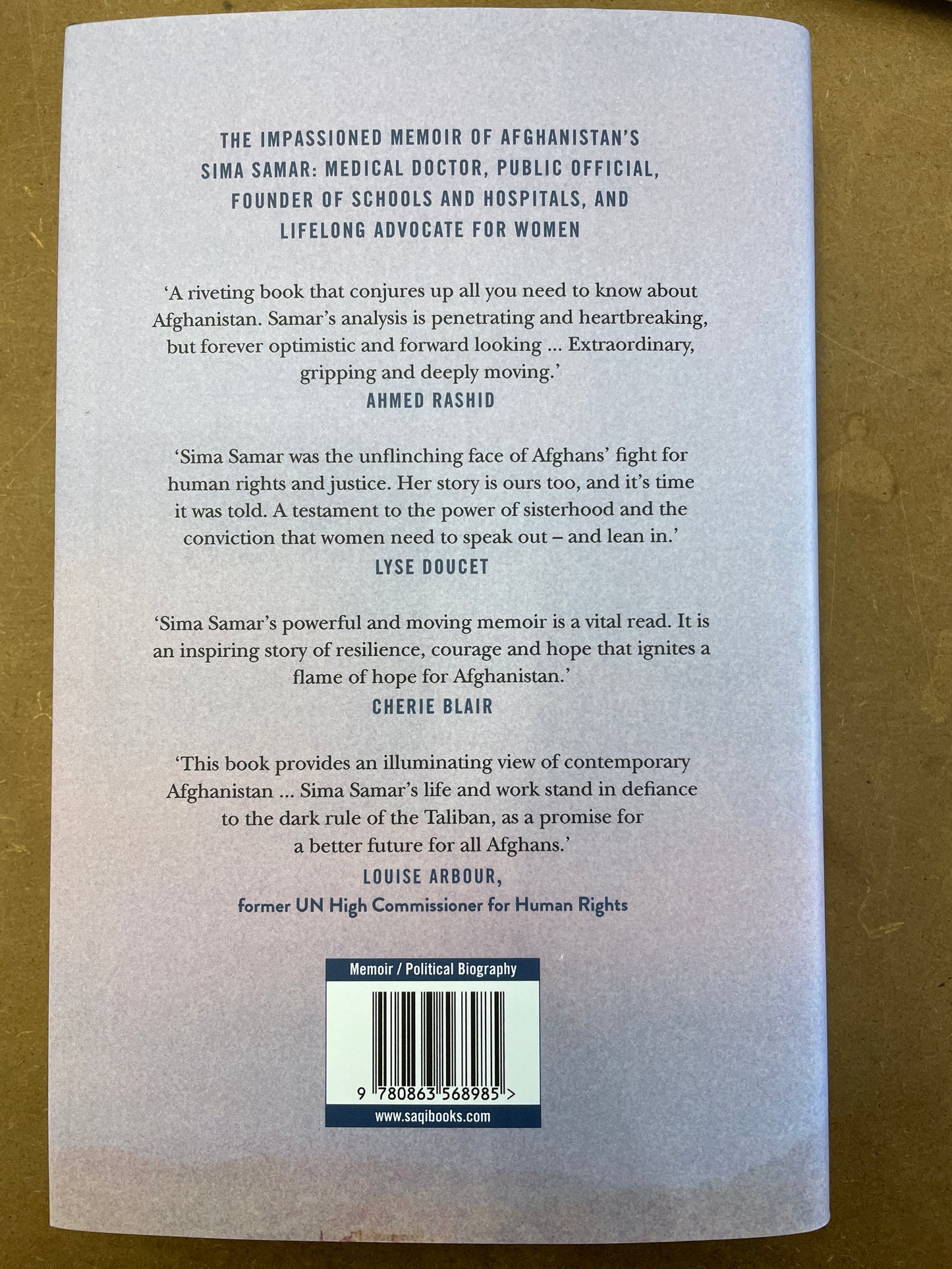 Outspoken: My Fight For Freedom And Human Rights in Afghanistan - Sima Samar with Sally Armstrong (SAQI Books)
