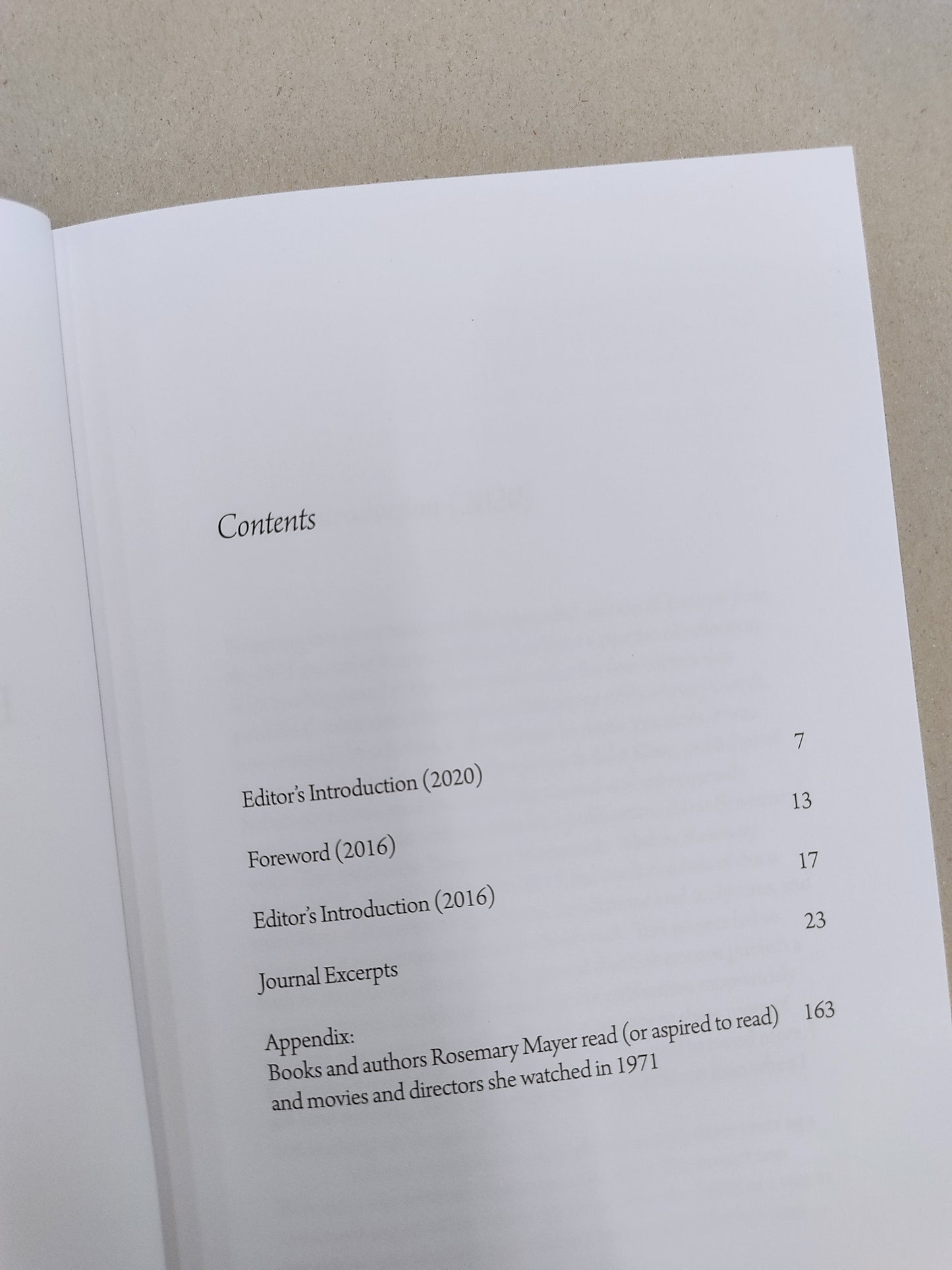 Excerpts from the 1971 Journal of Rosemary Mayer - Rosemary Mayer, edited by Marie Walsh (Soberscove Press)