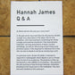 Q&A - Hannah James (Rhubaba, Edinburgh, and Chert)