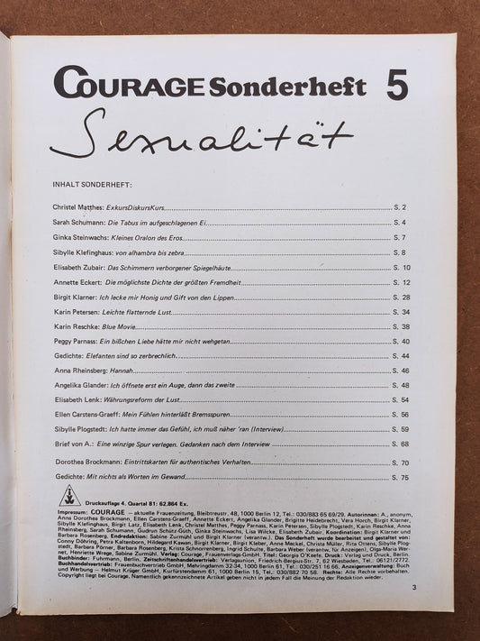 Courage #5 (Sonderheft) Sexualität